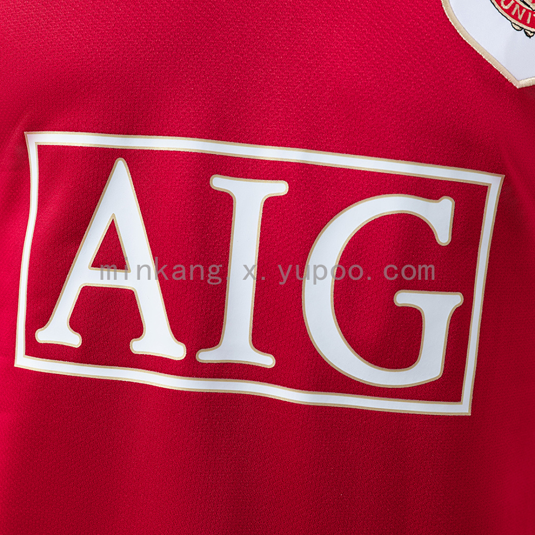 M-U 06/07 Home Long Sleeve Player Version Retro Jersey S-3XL 6