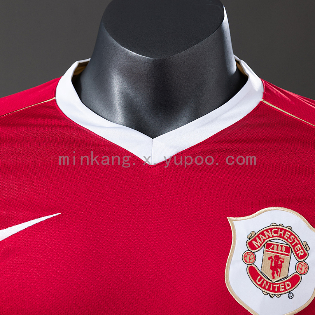 M-U 06/07 Home Long Sleeve Player Version Retro Jersey S-3XL 7