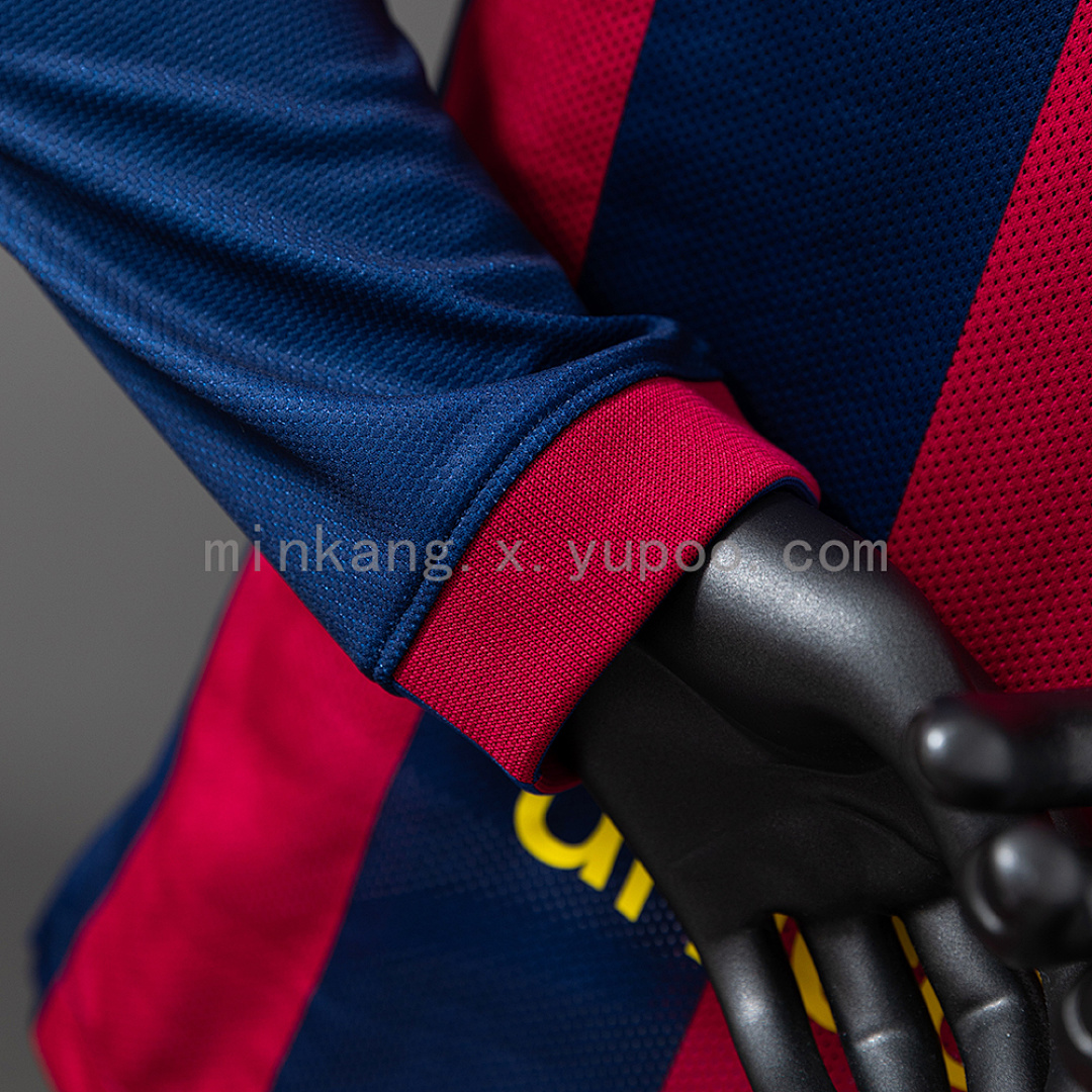 Barcelona 14/15 Home Long Sleeve Player Version Retro Jersey S-3XL 9