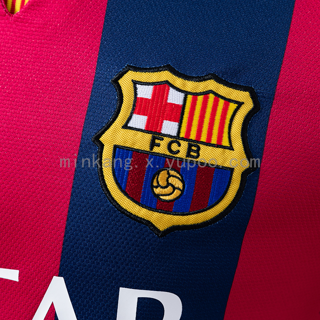 Barcelona 14/15 Home Long Sleeve Player Version Retro Jersey S-3XL 6