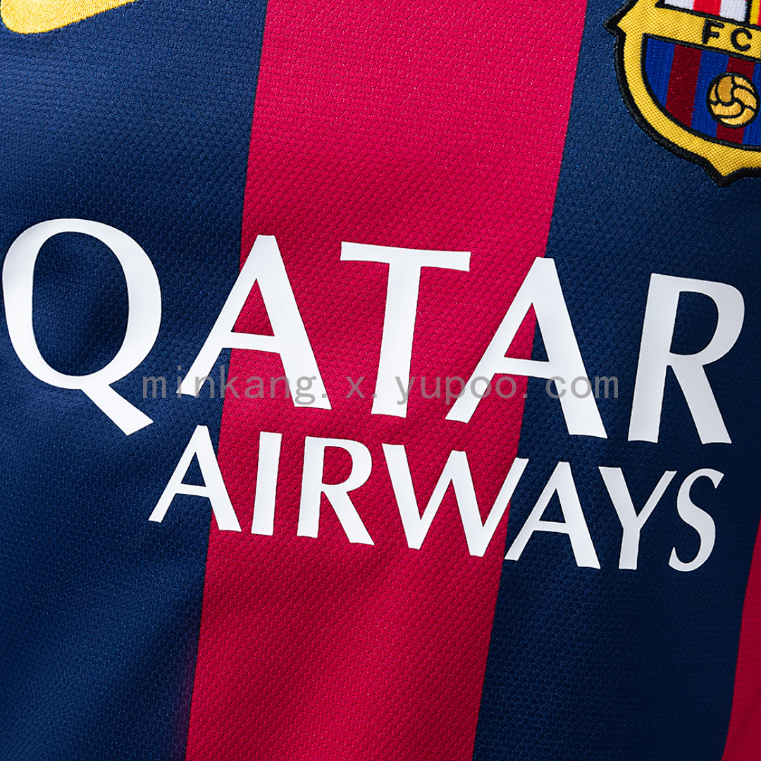 Barcelona 14/15 Home Long Sleeve Player Version Retro Jersey S-3XL 5