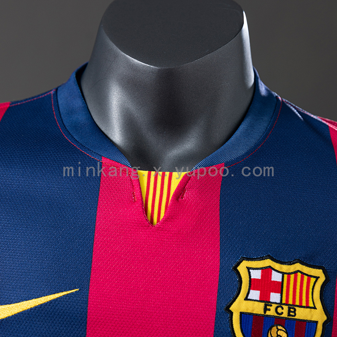 Barcelona 14/15 Home Long Sleeve Player Version Retro Jersey S-3XL 4