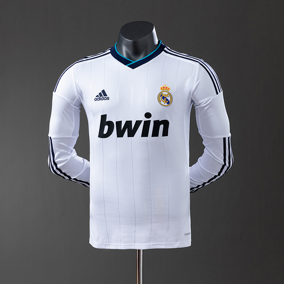Real Madrid 12/13 Home Long Sleeve Player Version Retro Jersey S-3XL