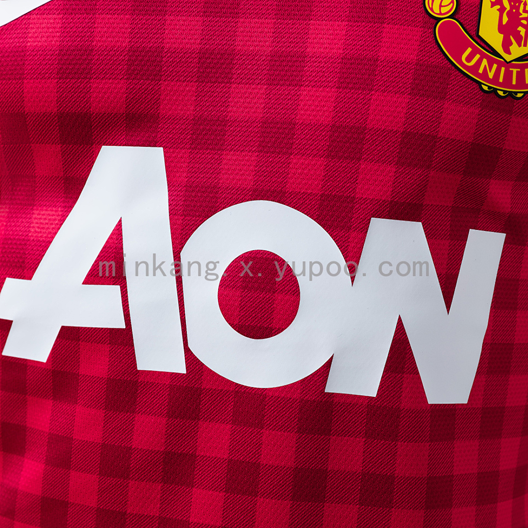 M-U 12/13 Home Long Sleeve Player Version Retro Jersey S-3XL 6