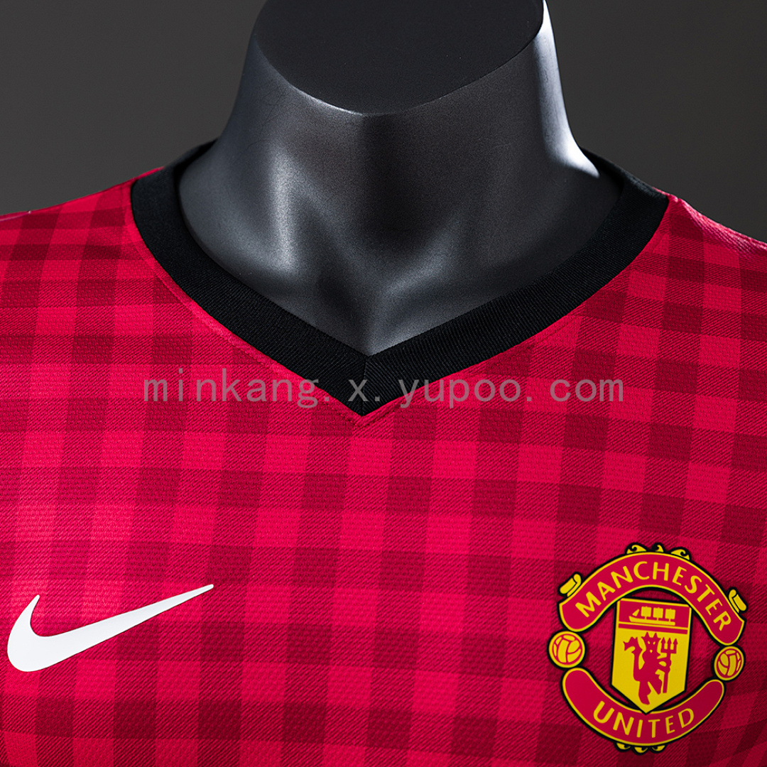 M-U 12/13 Home Long Sleeve Player Version Retro Jersey S-3XL 7