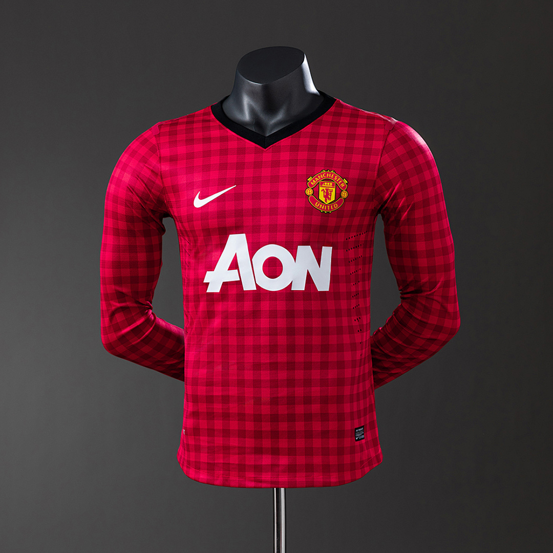 M-U 12/13 Home Long Sleeve Player Version Retro Jersey S-3XL 9