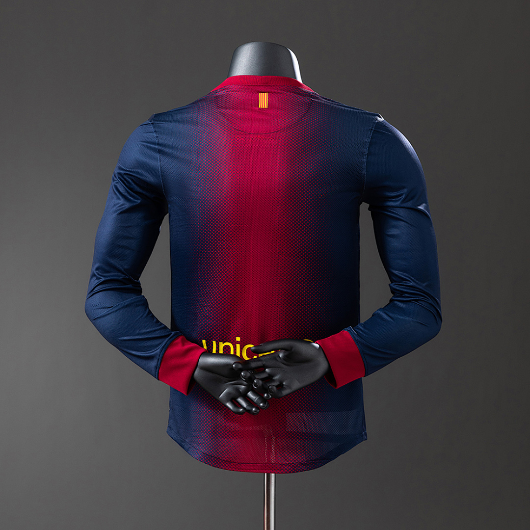 Barcelona 12/13 Home Long Sleeve Player Version Retro Jersey S-3XL 8