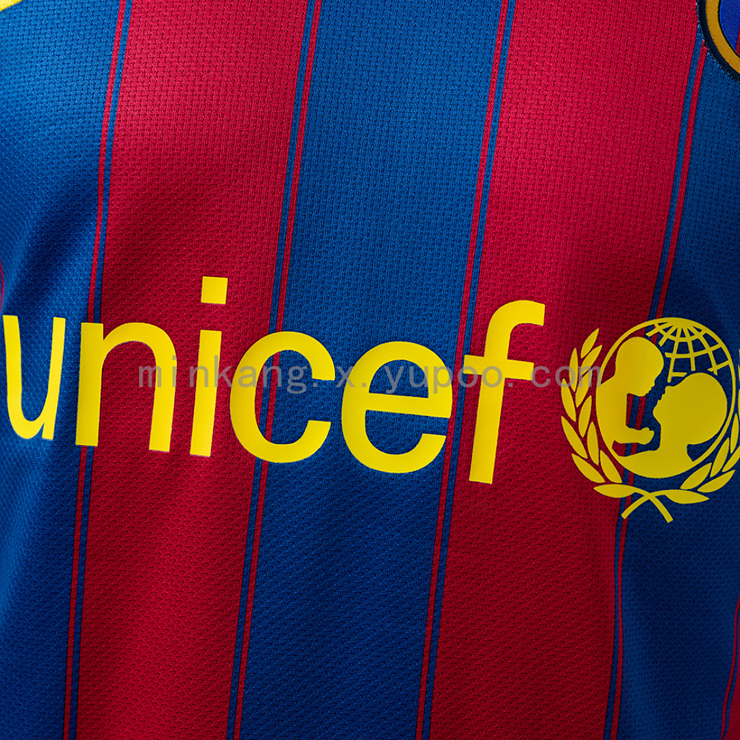 Barcelona 09/10 Home Long Sleeve Player Version Retro Jersey S-3XL 6