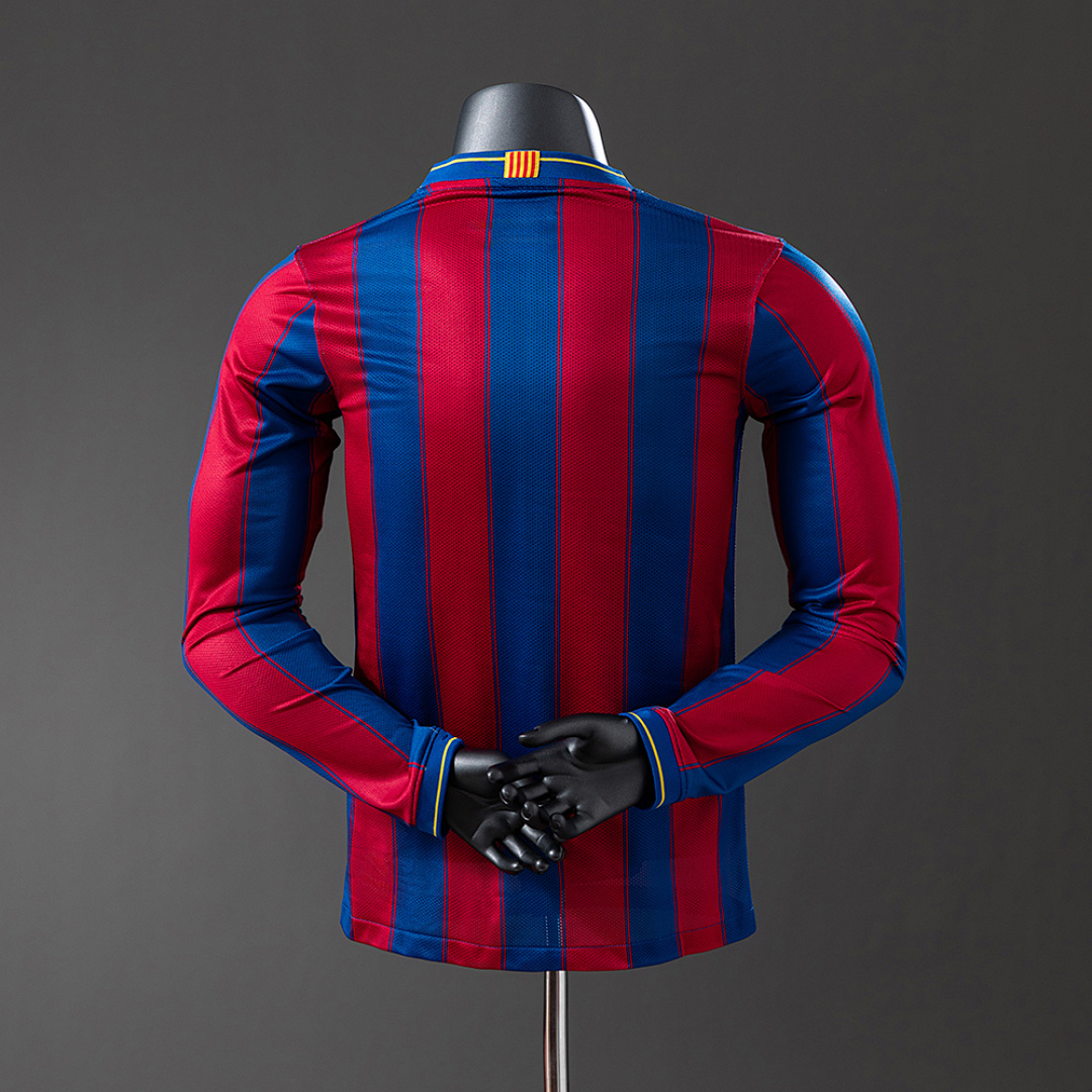 Barcelona 09/10 Home Long Sleeve Player Version Retro Jersey S-3XL 8