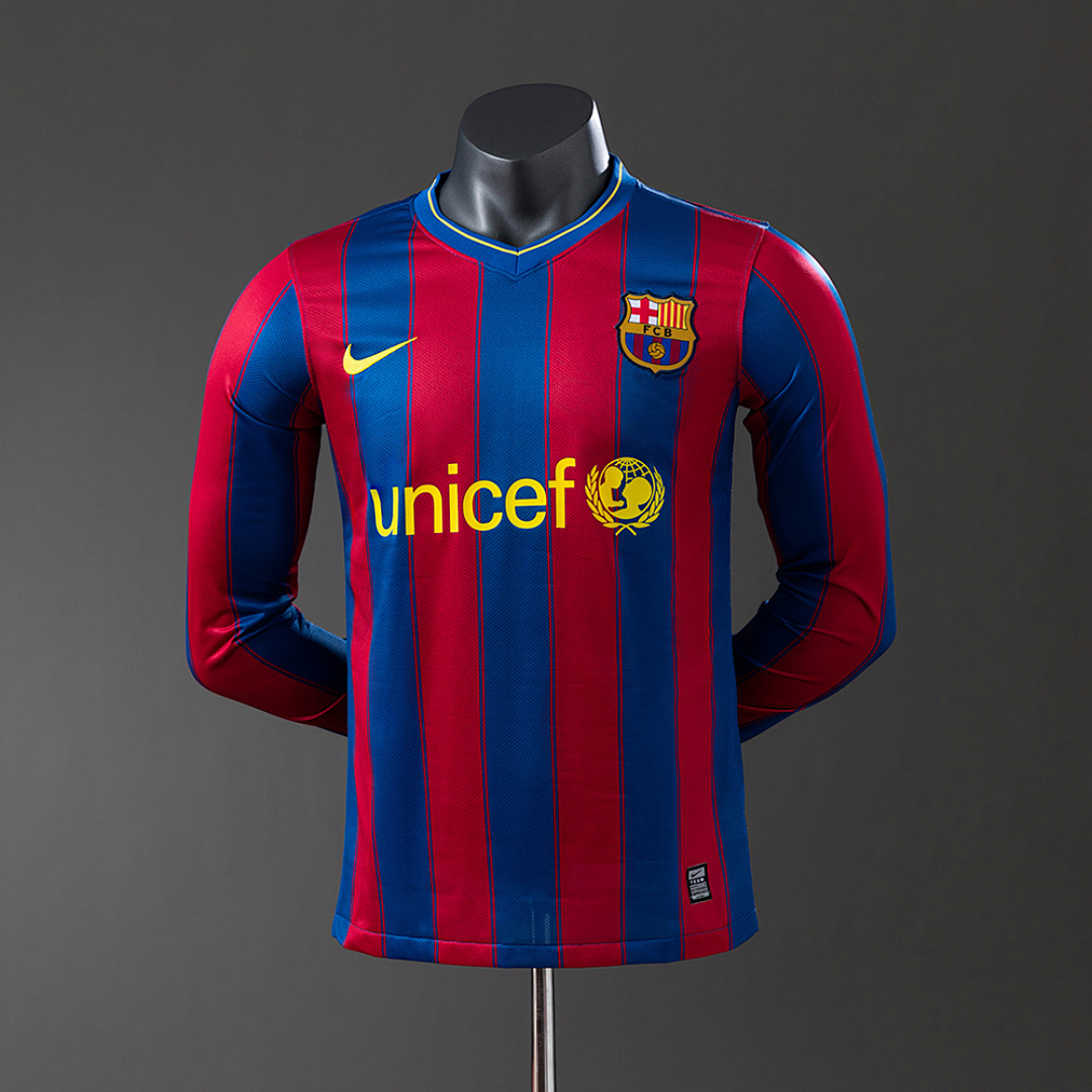 Barcelona 09/10 Home Long Sleeve Player Version Retro Jersey S-3XL 9