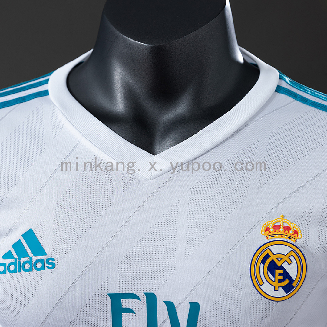 Real Madrid 17/18 Home Long Sleeve Player Version Retro Jersey S-3XL 7