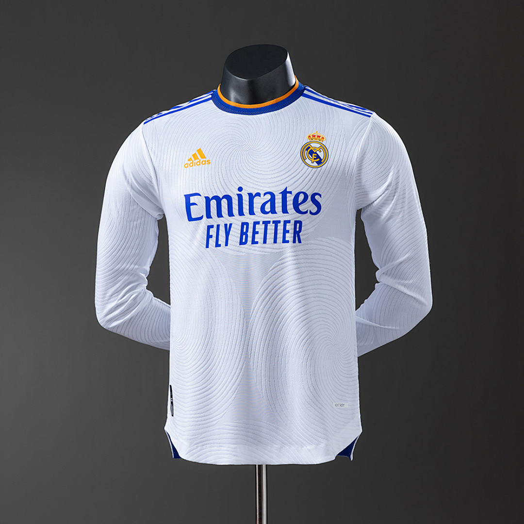 Real Madrid 21/22 Home Long Sleeve Player Version Retro Jersey S-3XL 9