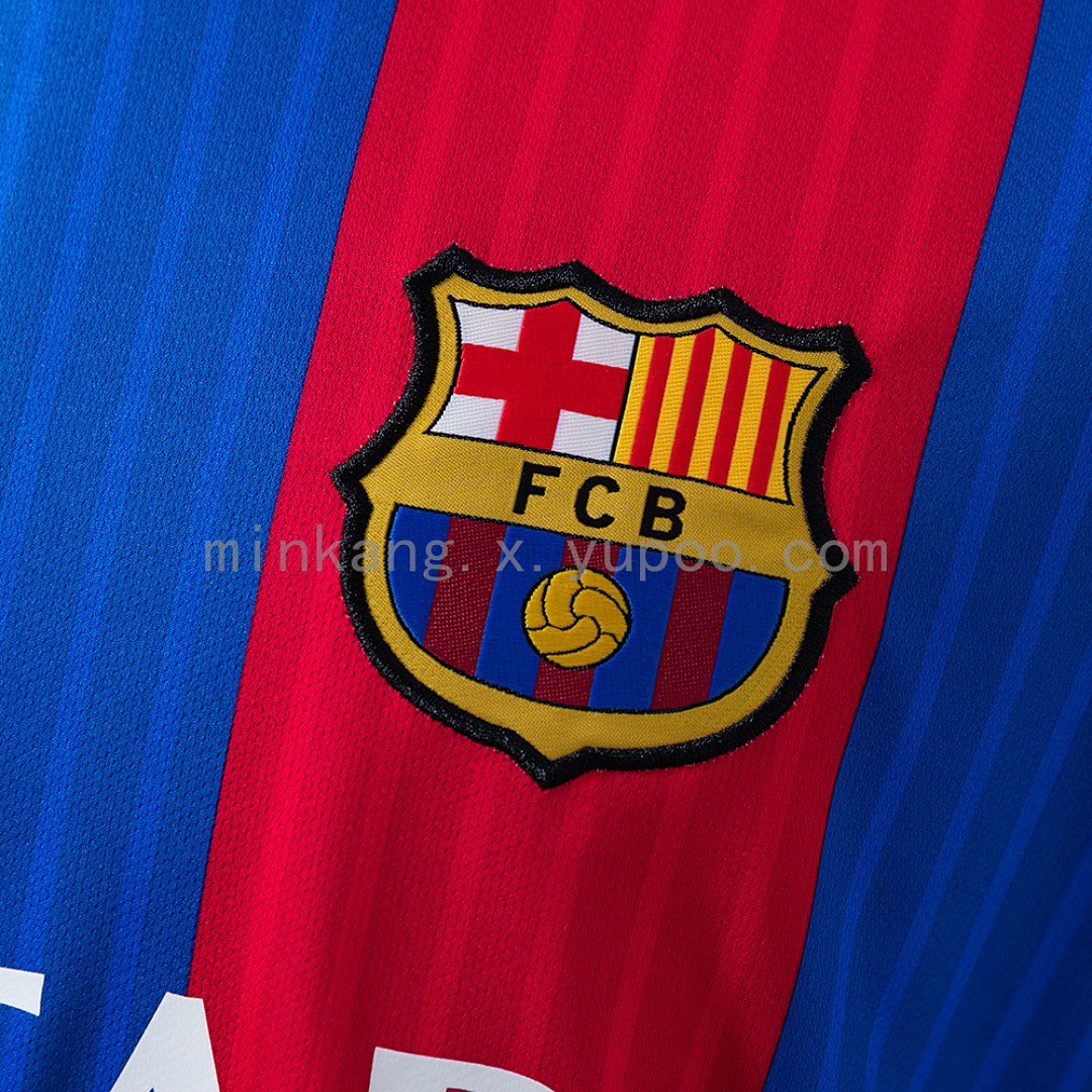 Barcelona 16/17 Home Long Sleeve Retro Jersey S-XXL 6