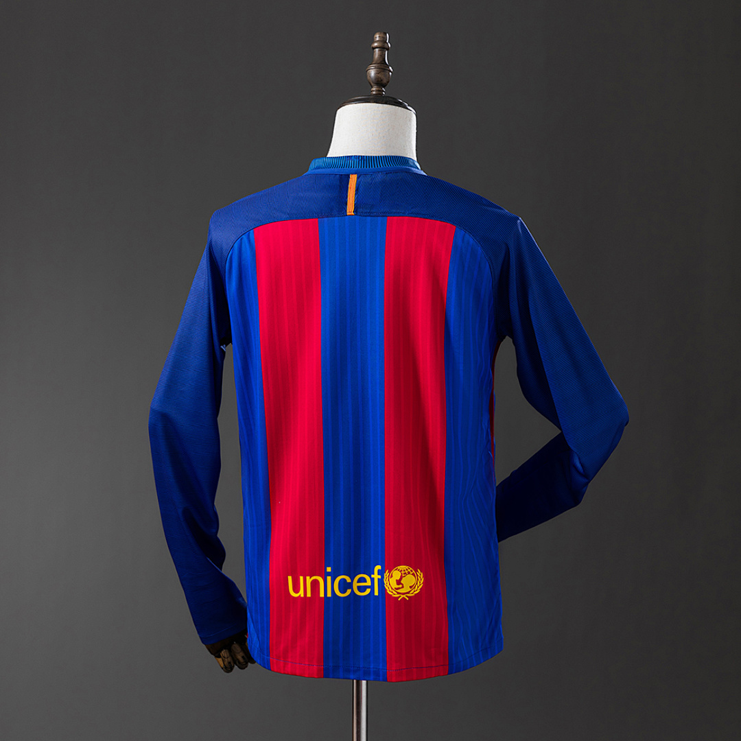 Barcelona 16/17 Home Long Sleeve Retro Jersey S-XXL 3