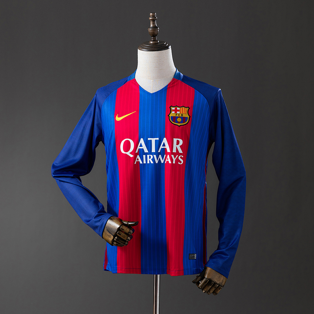 Barcelona 16/17 Home Long Sleeve Retro Jersey S-XXL 2