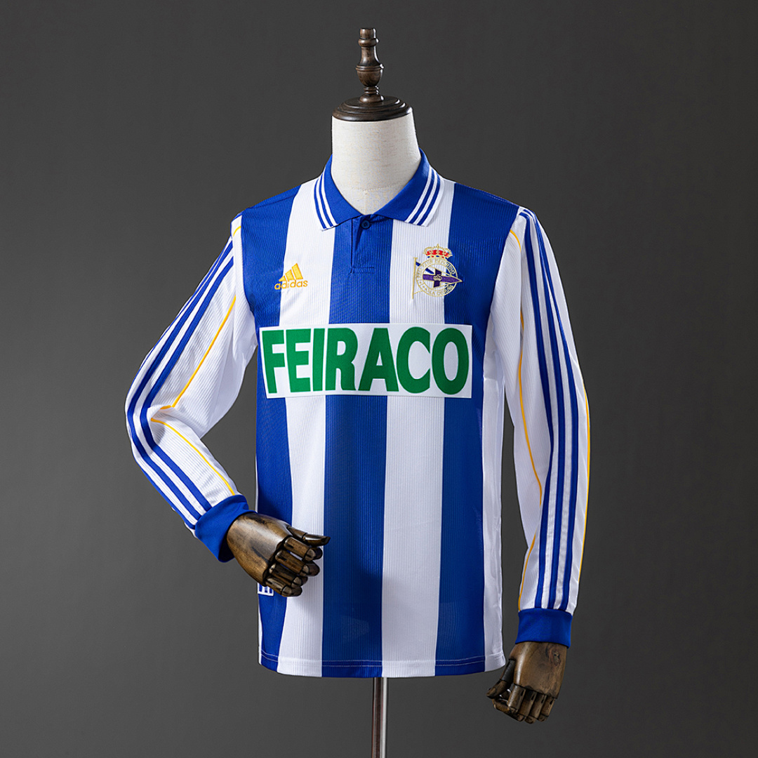 Deportivo La Coruna 99/00 Home Long Sleeve Retro Jersey S-XXL 2