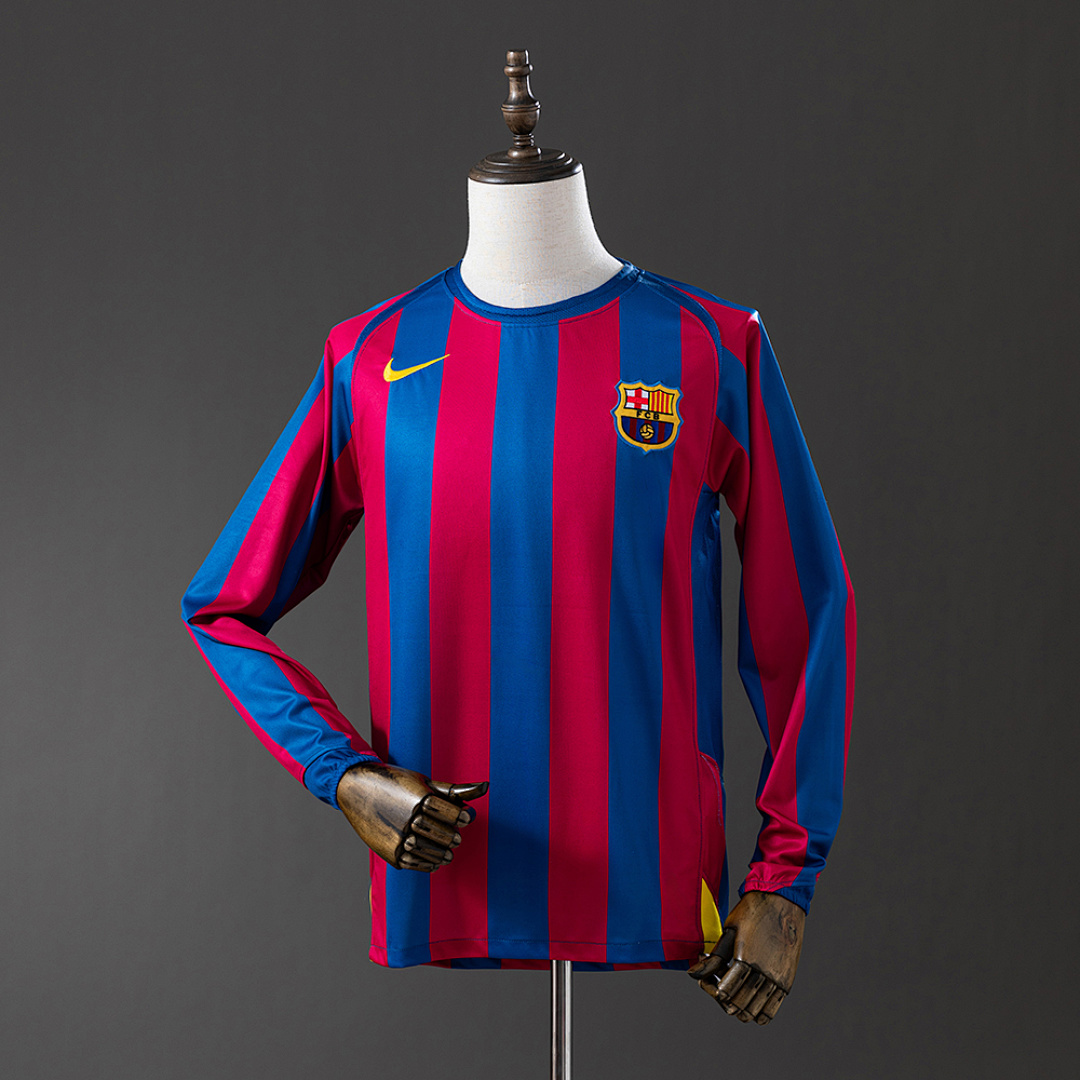 Barcelona 2005/06 Home Long Sleeve Retro Jersey S-XXL 7