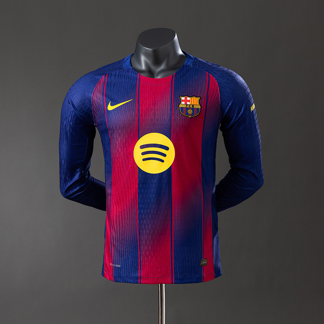 Barcelona 25/26 Home Long Sleeve Player Version Jersey S-3XL 9