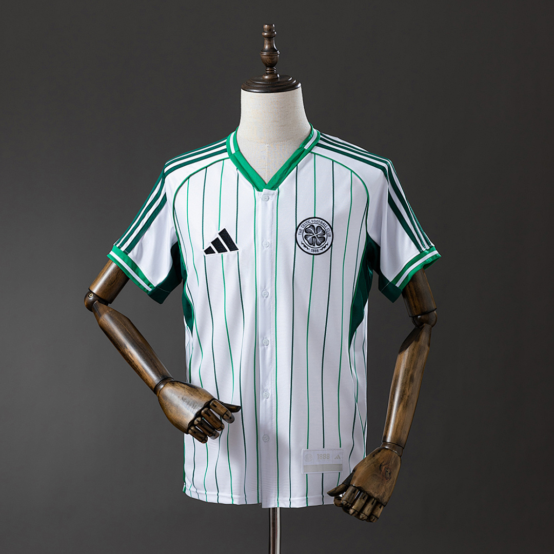 Celtic 25/26 US Pack Full-Button Baseball Jersey White S-XXL 2