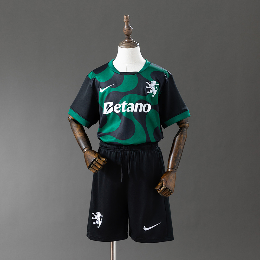 Sporting Lisbon 25/26 Kids Kit Alternative Jersey Black Size：16-28 11