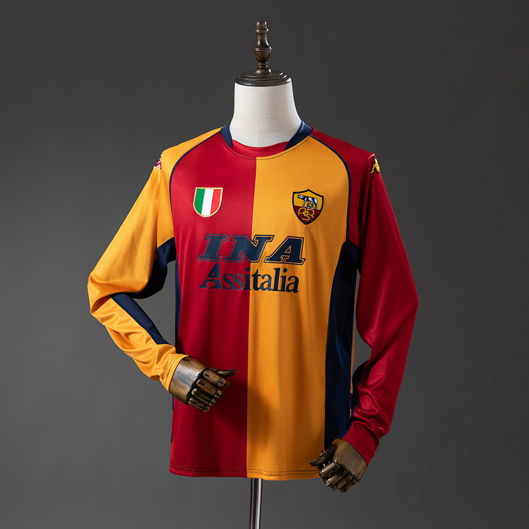 Roma 01/02 Champion Edition Long Sleeve Retro Jersey S-XXL 8