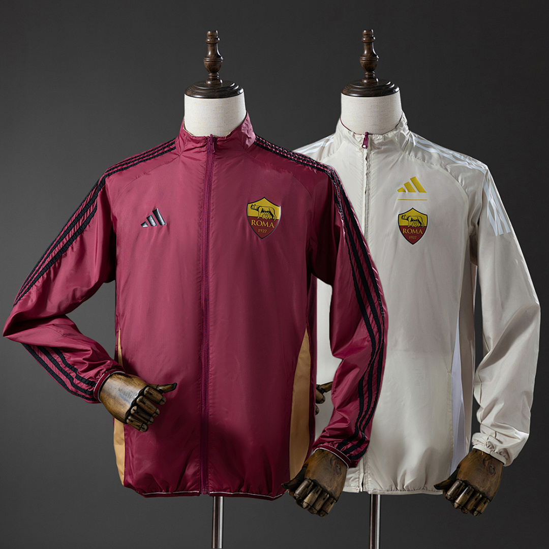 Roma Reversible Jacket Windbreaker - Red & Beige S-XXL 2