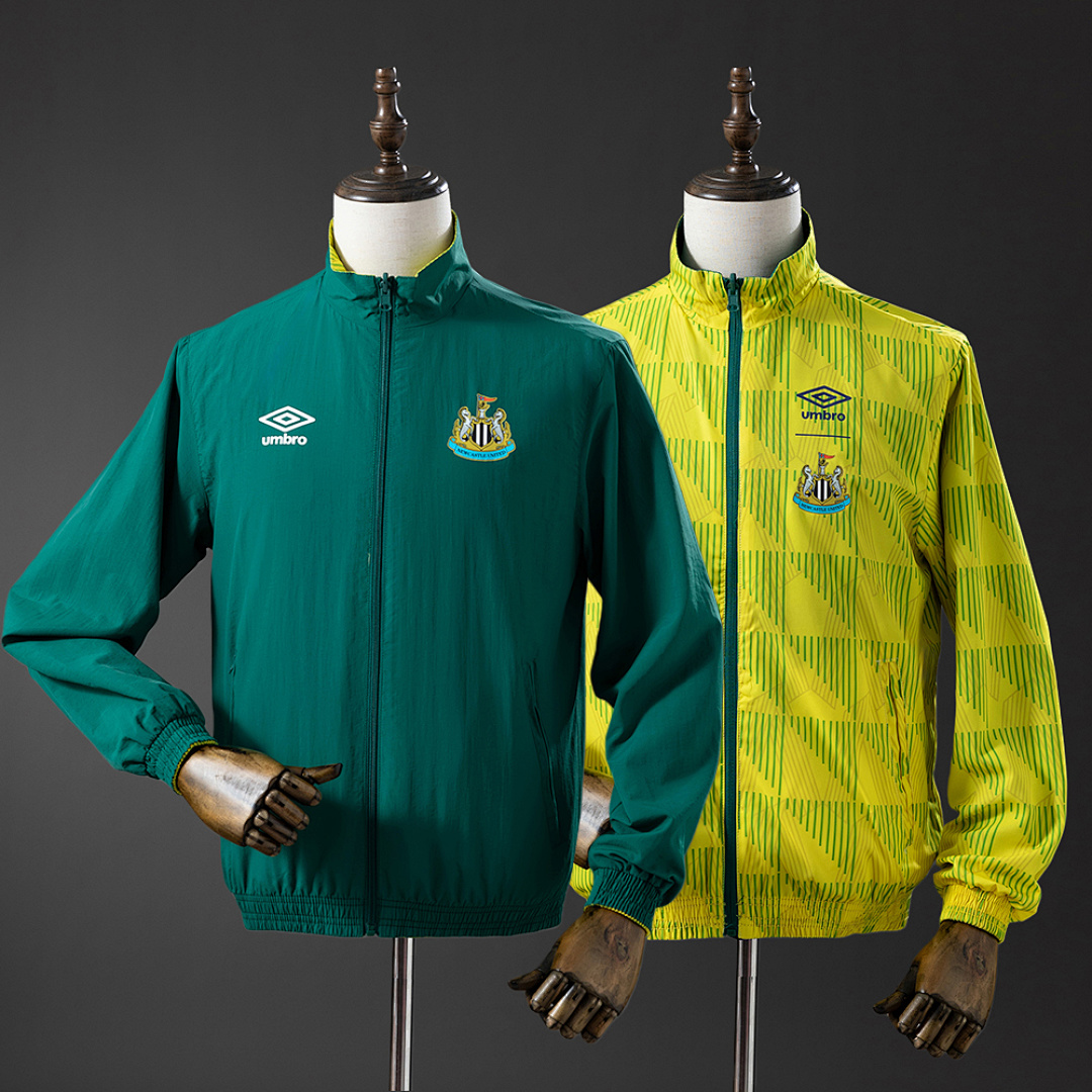 Newcastle United Reversible Jacket Windbreaker - Army Green & Yellow S-XXL 2