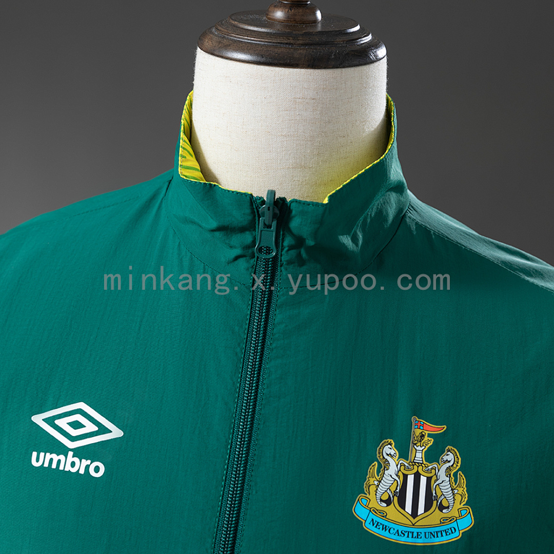 Newcastle United Reversible Jacket Windbreaker - Army Green & Yellow S-XXL 11