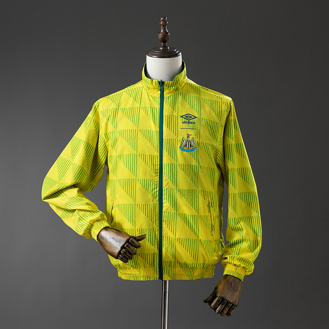 Newcastle United Reversible Jacket Windbreaker - Army Green & Yellow S-XXL 3