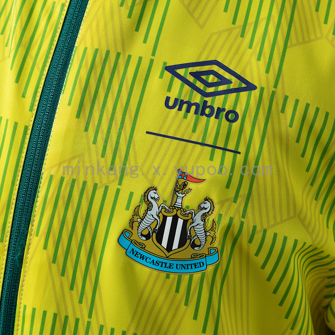 Newcastle United Reversible Jacket Windbreaker - Army Green & Yellow S-XXL 5