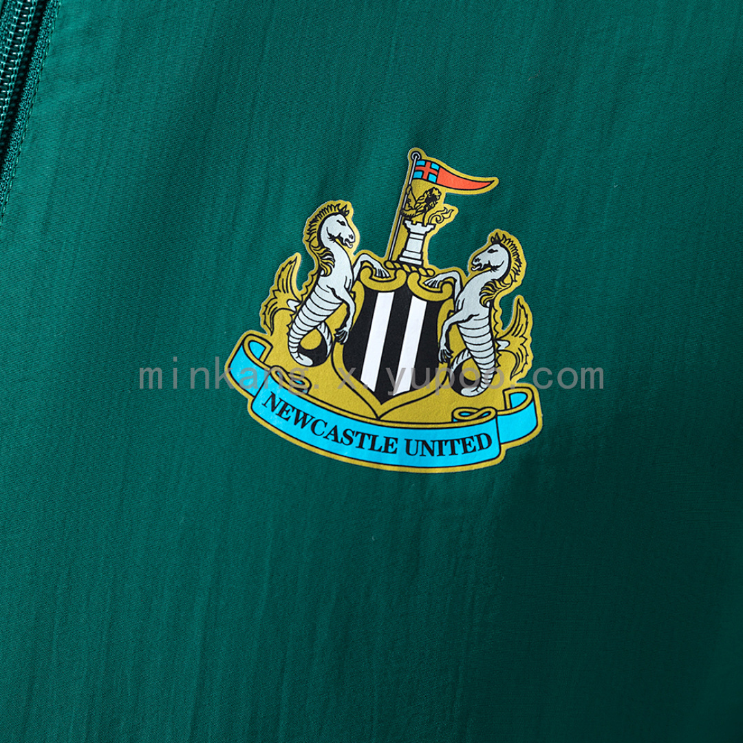 Newcastle United Reversible Jacket Windbreaker - Army Green & Yellow S-XXL 10