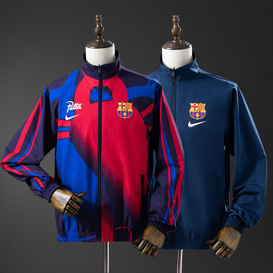 Barcelona Reversible Jacket Windbreaker - Red & Navy S-XXL 4