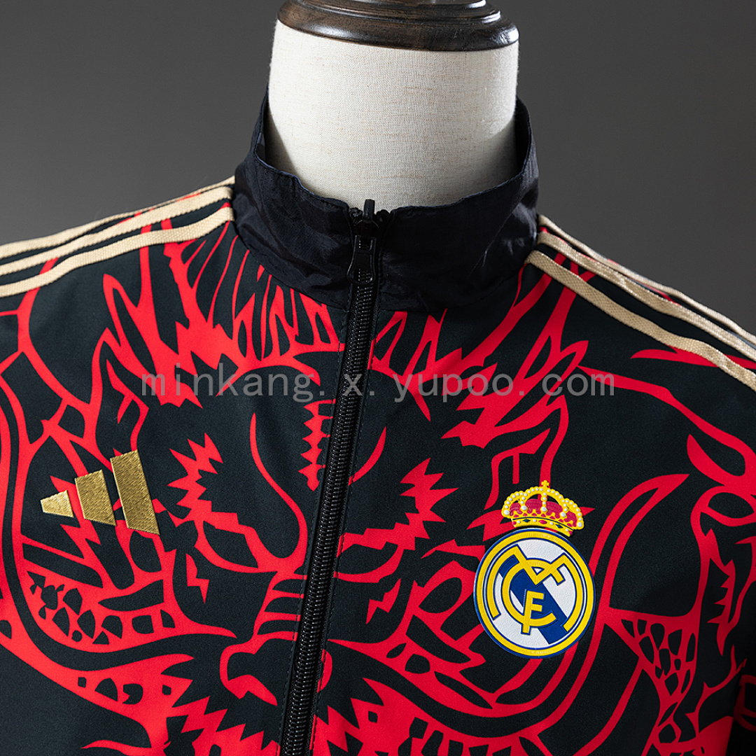 Real Madrid Reversible Jacket Windbreaker - Red & Heiss S-XXL 11