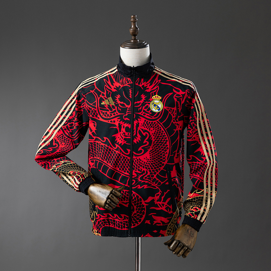 Real Madrid Reversible Jacket Windbreaker - Red & Heiss S-XXL 3