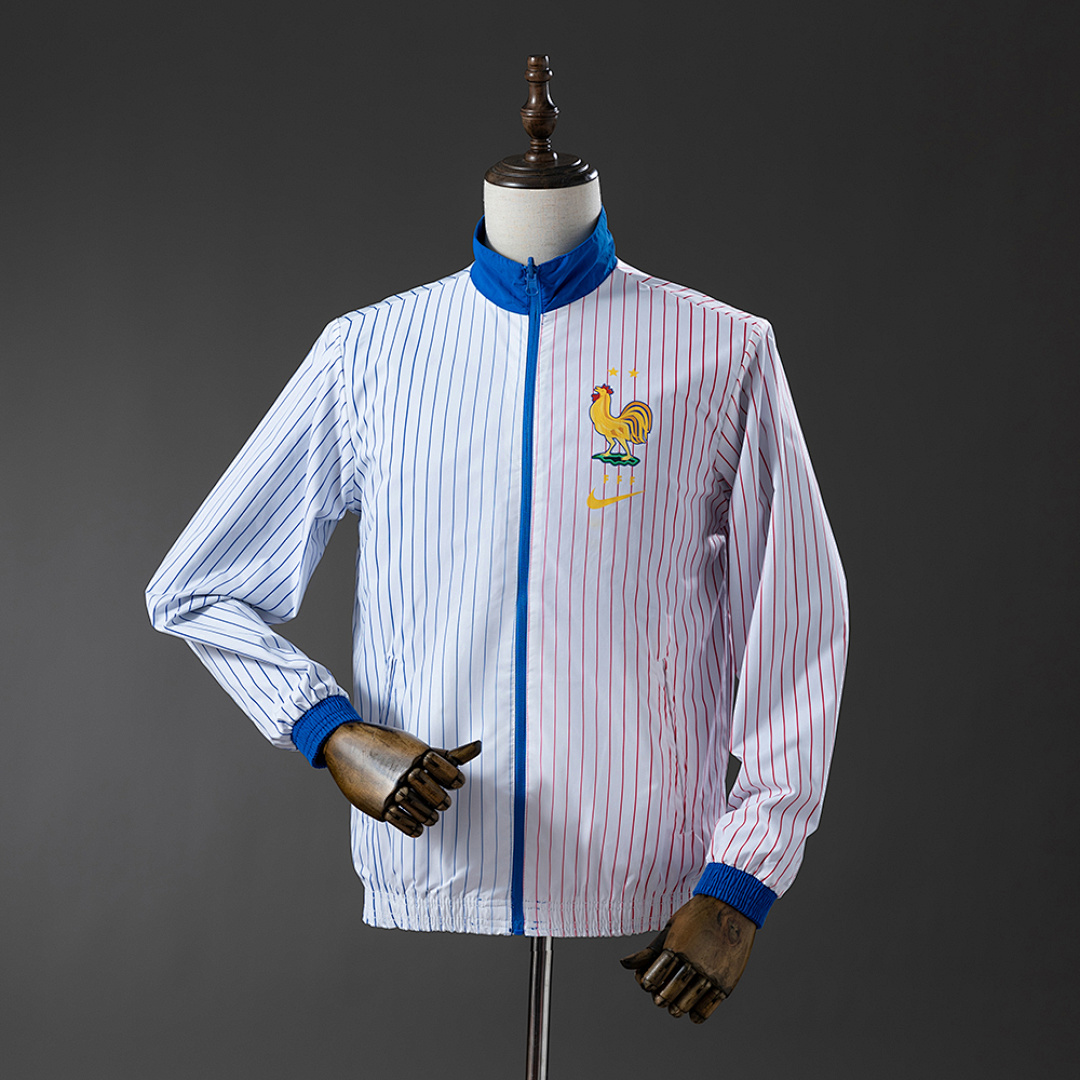 French Reversible Jacket Windbreaker - White & Blue S-XXL 3