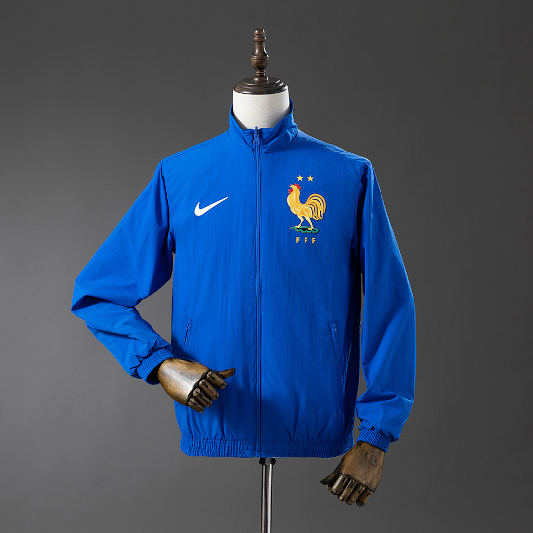 French Reversible Jacket Windbreaker - White & Blue S-XXL 4