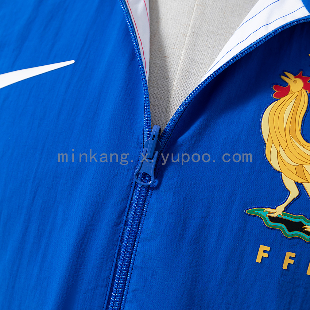 French Reversible Jacket Windbreaker - White & Blue S-XXL 8