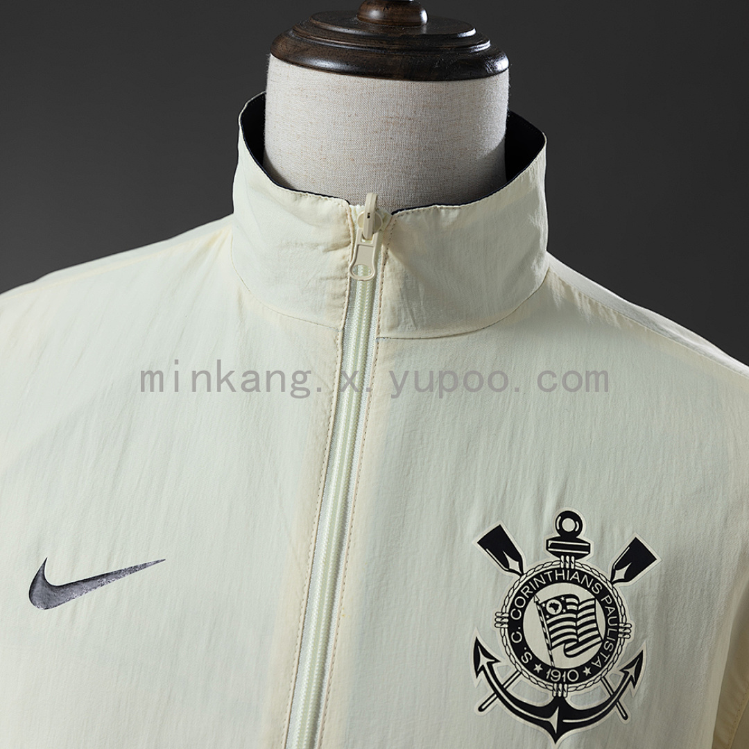 Corinthians Reversible Jacket Windbreaker - Beige & Black S-XXL 11