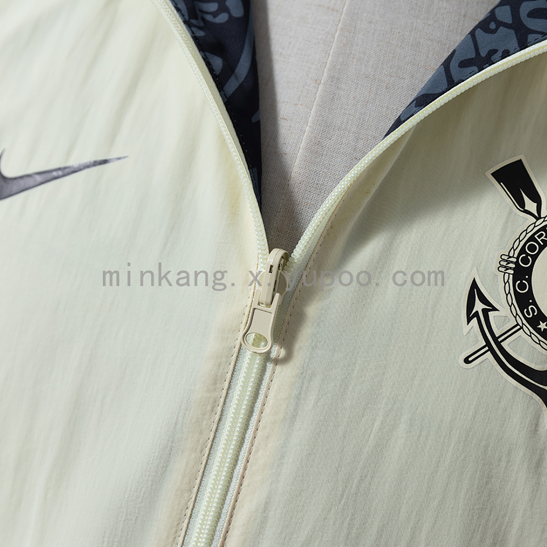 Corinthians Reversible Jacket Windbreaker - Beige & Black S-XXL 8