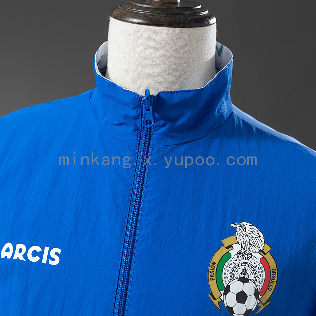 Mexico Reversible Jacket Windbreaker - White & Blue S-XXL 11