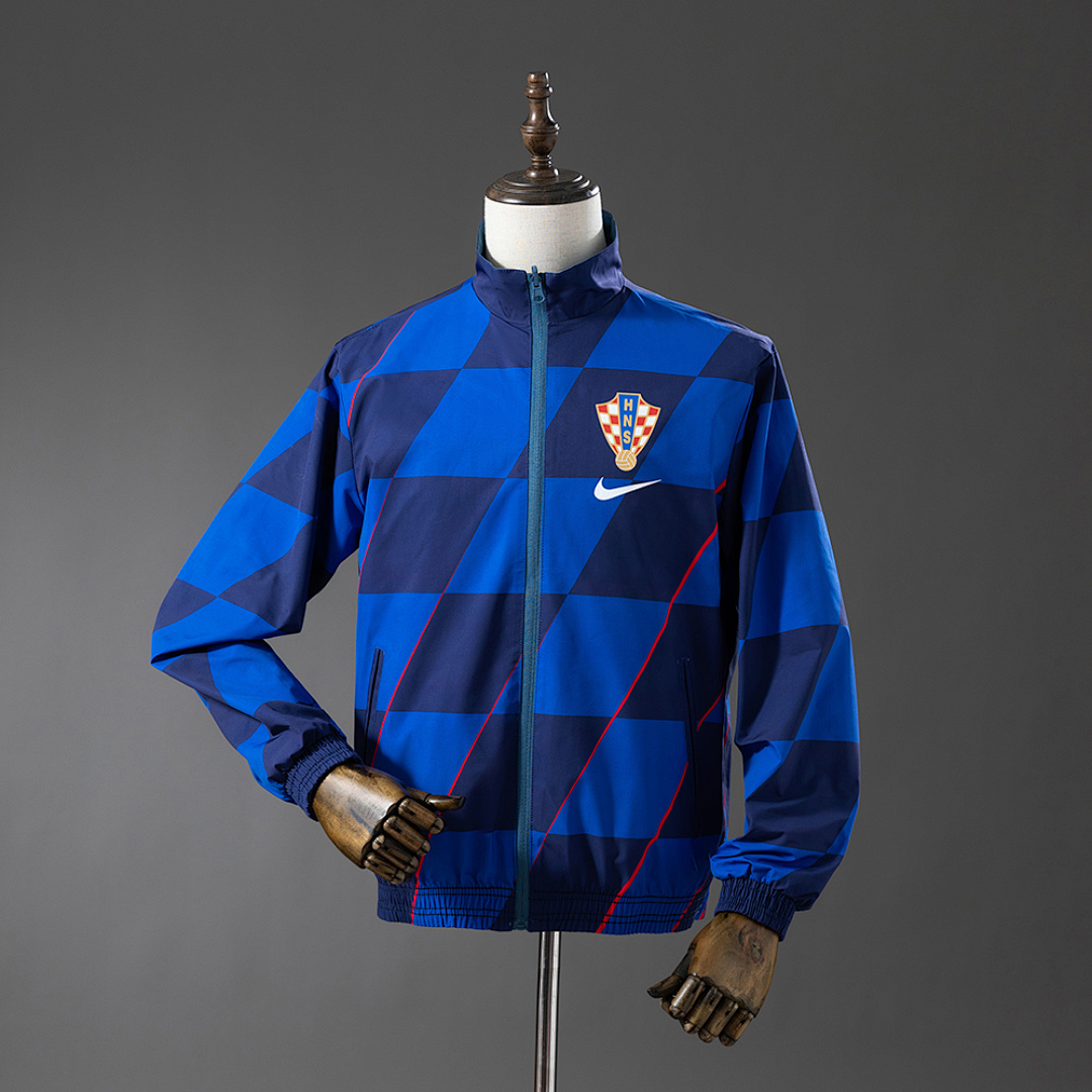 Croatian Reversible Jacket Windbreaker - Navy Blue & Sky Blue S-XXL 2
