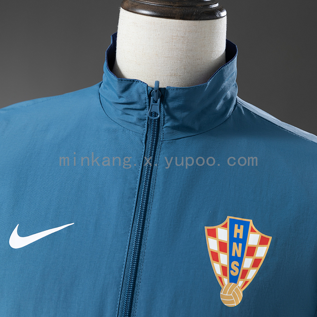 Croatian Reversible Jacket Windbreaker - Navy Blue & Sky Blue S-XXL 11