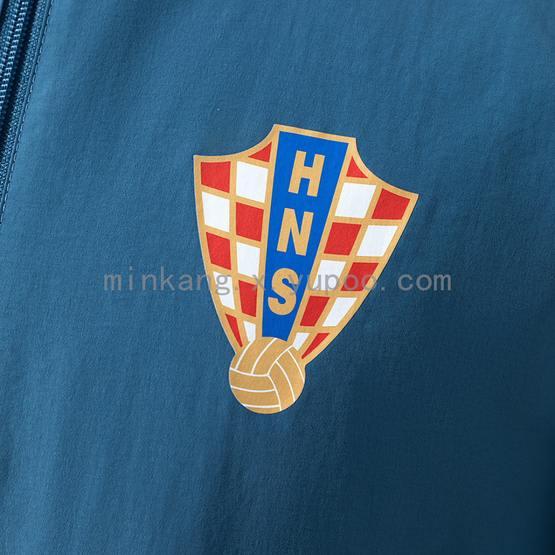 Croatian Reversible Jacket Windbreaker - Navy Blue & Sky Blue S-XXL 10