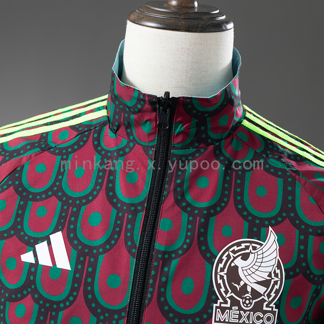 Mexico Reversible Jacket Windbreaker - Red & Sky Blue S-XXL 11