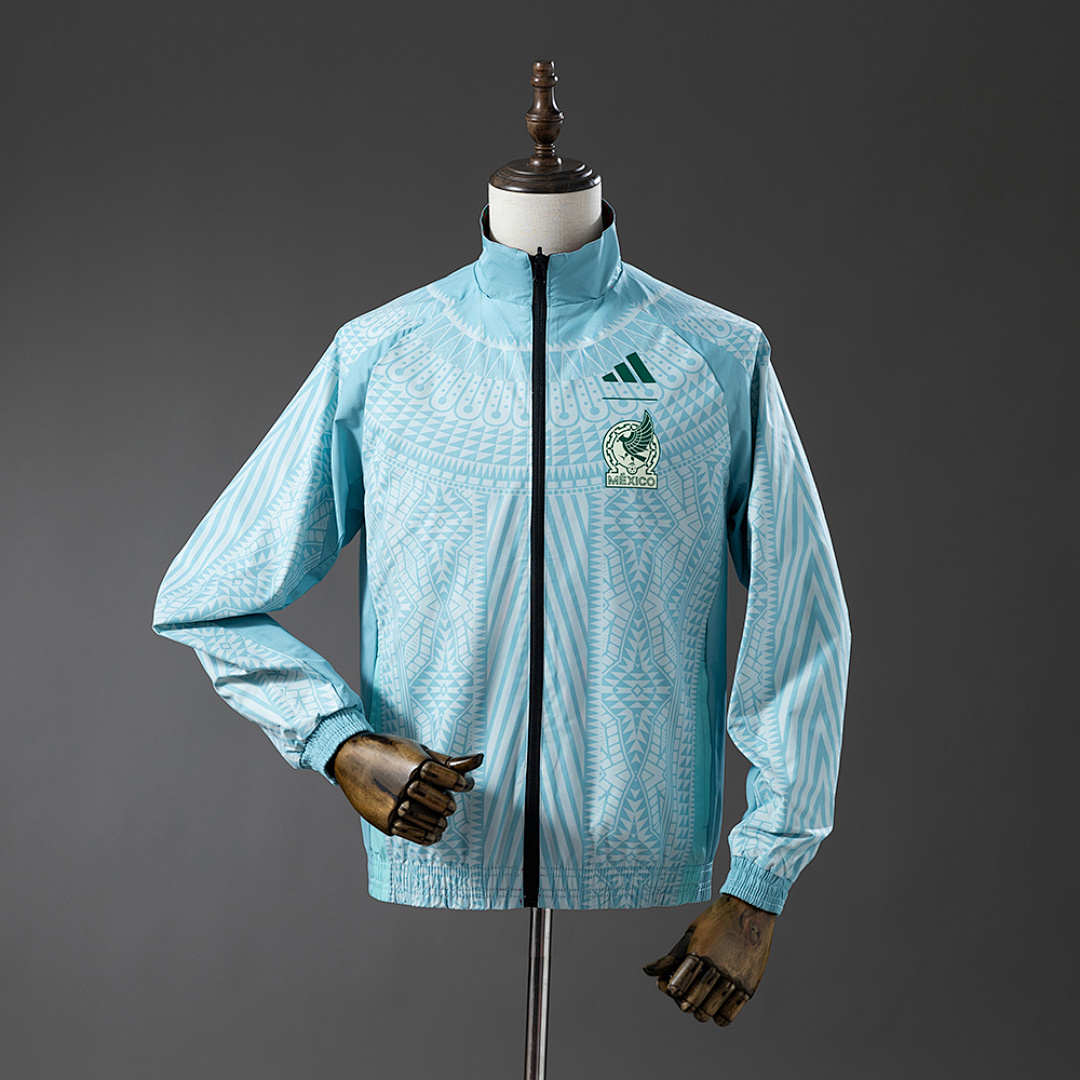 Mexico Reversible Jacket Windbreaker - Red & Sky Blue S-XXL 3