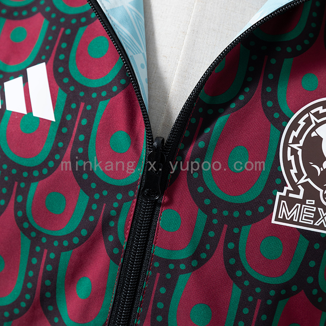 Mexico Reversible Jacket Windbreaker - Red & Sky Blue S-XXL 8