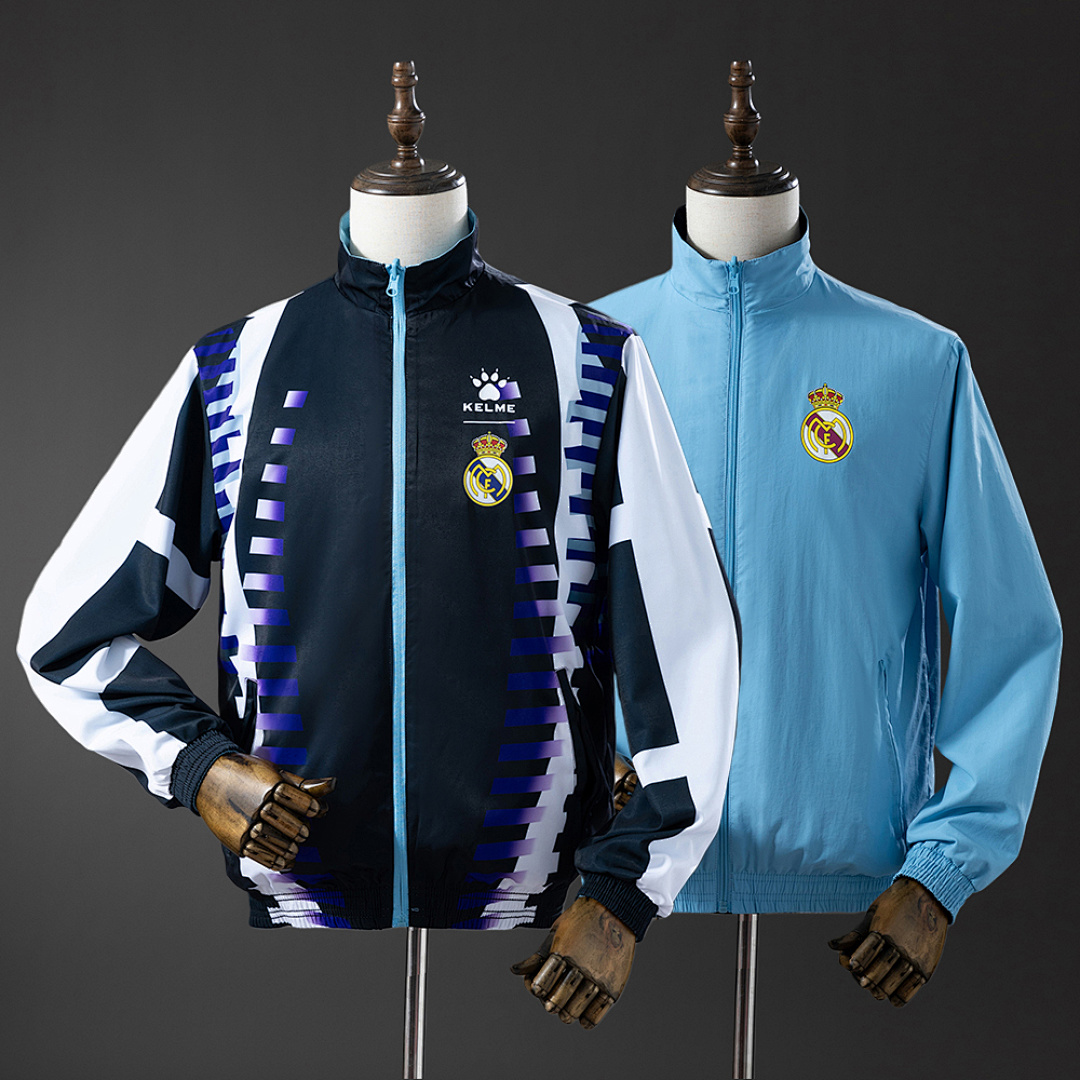 Real Madrid Reversible Jacket Windbreaker - Navy & Sky Blue S-XXL 2