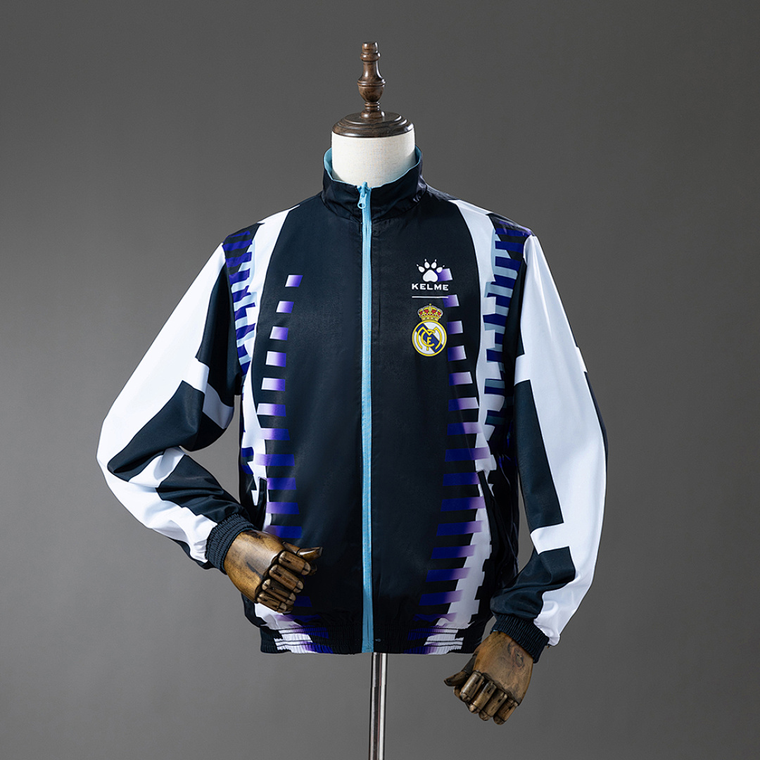 Real Madrid Reversible Jacket Windbreaker - Navy & Sky Blue S-XXL 4