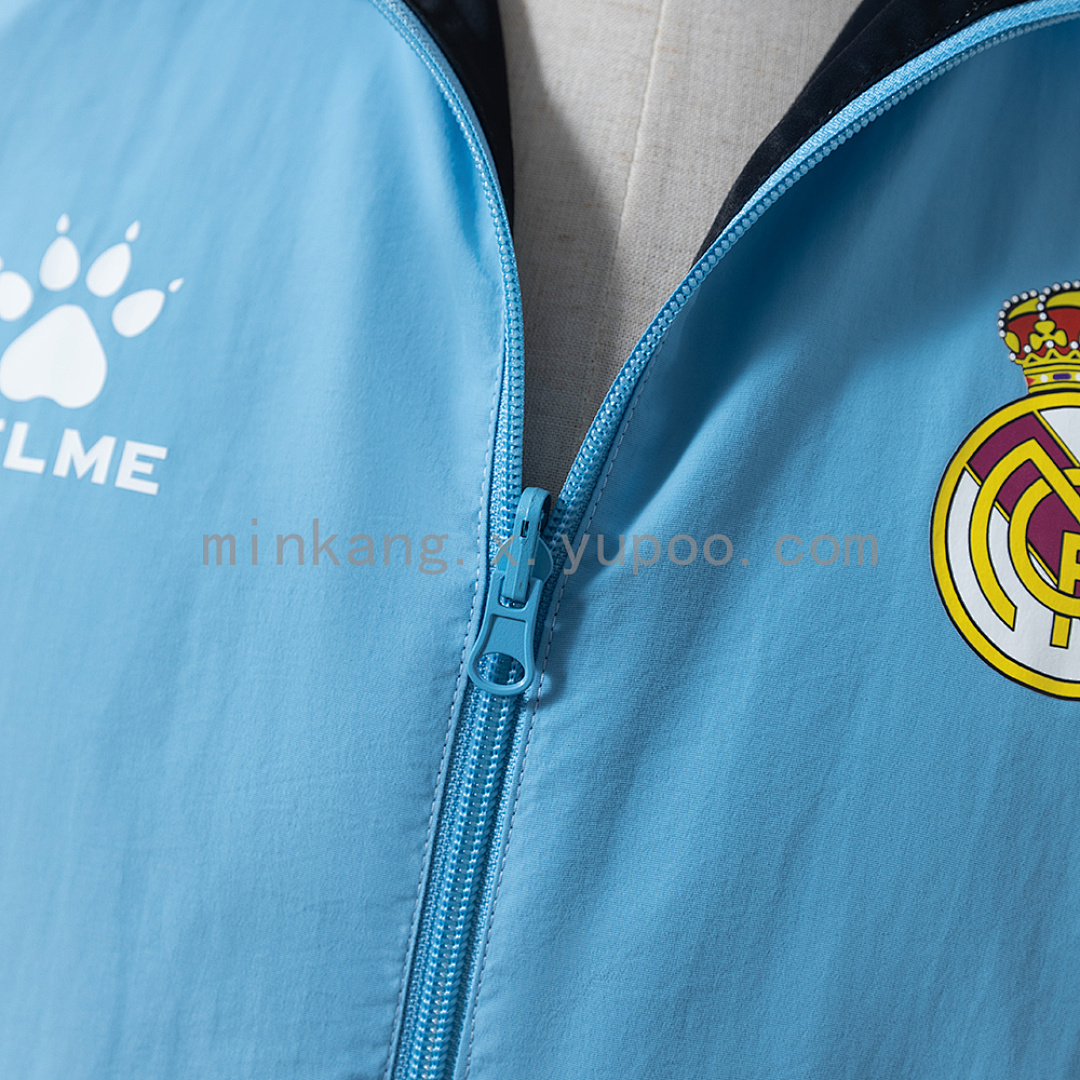 Real Madrid Reversible Jacket Windbreaker - Navy & Sky Blue S-XXL 8