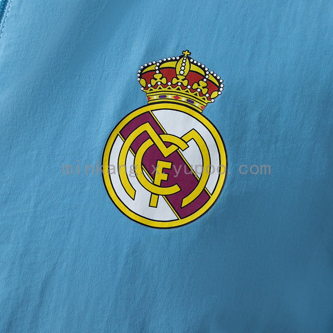 Real Madrid Reversible Jacket Windbreaker - Navy & Sky Blue S-XXL 10